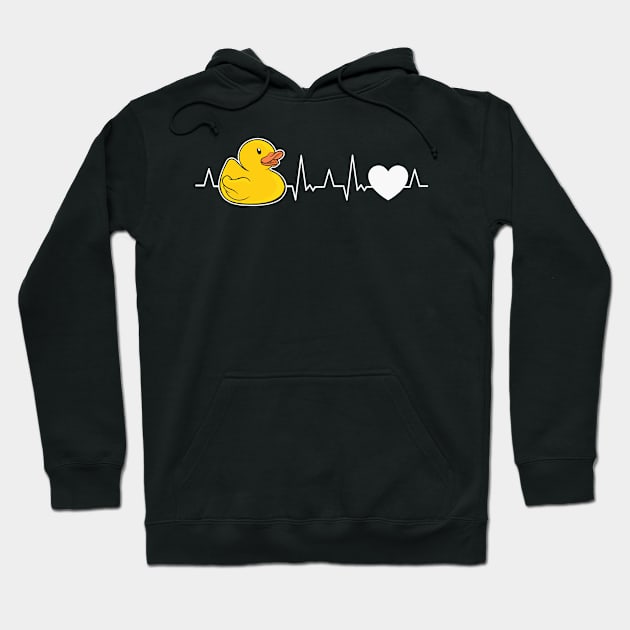 Rubber duck Squeaky Duck Heartbeat Hoodie by favoriteshirt